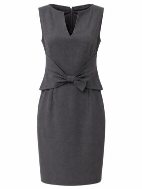 David Meister Black Sheath Dress Size 4 Bow Waist Cocktail Classic Minimalist